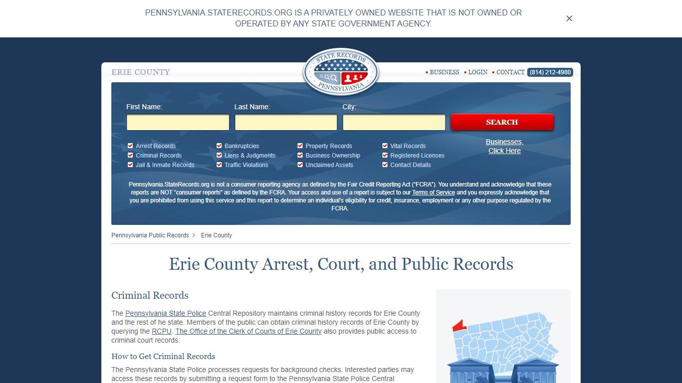 Erie County Arrest, Court, and Public Records